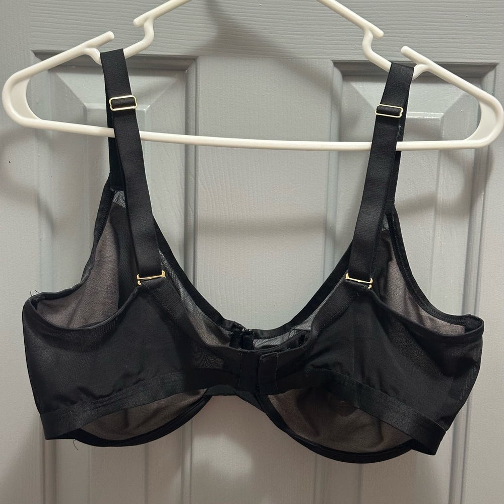 SOMA Unbelievable Lift Perfect Coverage Sheer Black Underwire Unlined Bra Sz 40G - Picture 2 of 4